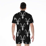 White And Black Capricorn Sign Print Men's Rompers