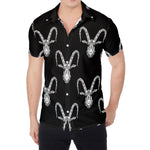 White And Black Capricorn Sign Print Men's Shirt