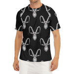 White And Black Capricorn Sign Print Men's Short Sleeve Rash Guard