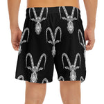 White And Black Capricorn Sign Print Men's Split Running Shorts