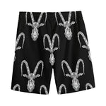 White And Black Capricorn Sign Print Men's Sports Shorts