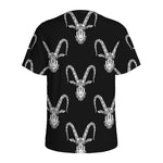 White And Black Capricorn Sign Print Men's Sports T-Shirt