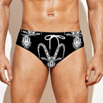 White And Black Capricorn Sign Print Men's Swim Briefs