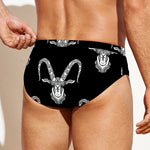 White And Black Capricorn Sign Print Men's Swim Briefs