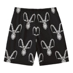 White And Black Capricorn Sign Print Men's Swim Trunks