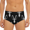 White And Black Capricorn Sign Print Men's Triangle Swim Briefs