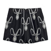 White And Black Capricorn Sign Print Mesh Shorts