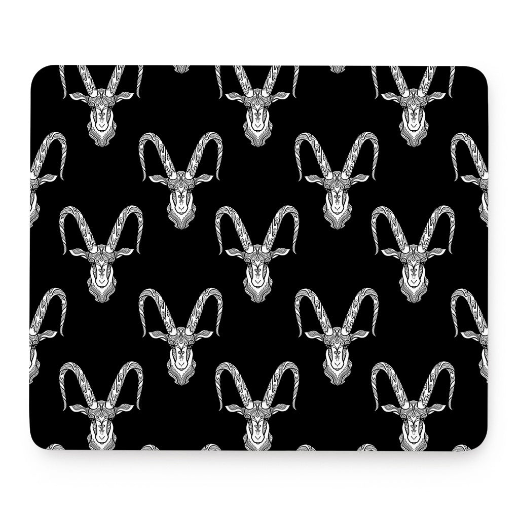 White And Black Capricorn Sign Print Mouse Pad