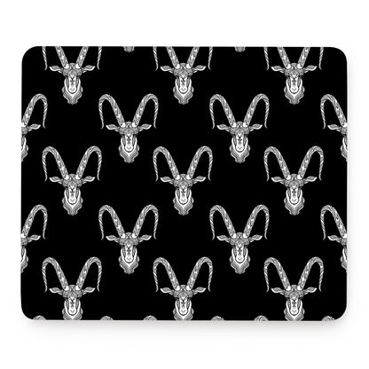 White And Black Capricorn Sign Print Mouse Pad