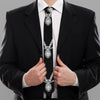 White And Black Capricorn Sign Print Necktie