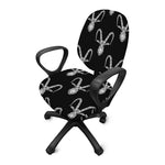 White And Black Capricorn Sign Print Office Chair Cover