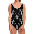 White And Black Capricorn Sign Print One Piece Swimsuit
