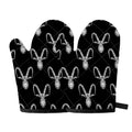 White And Black Capricorn Sign Print Oven Mitts