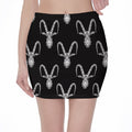 White And Black Capricorn Sign Print Pencil Mini Skirt