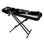 White And Black Capricorn Sign Print Piano Keyboard Cover