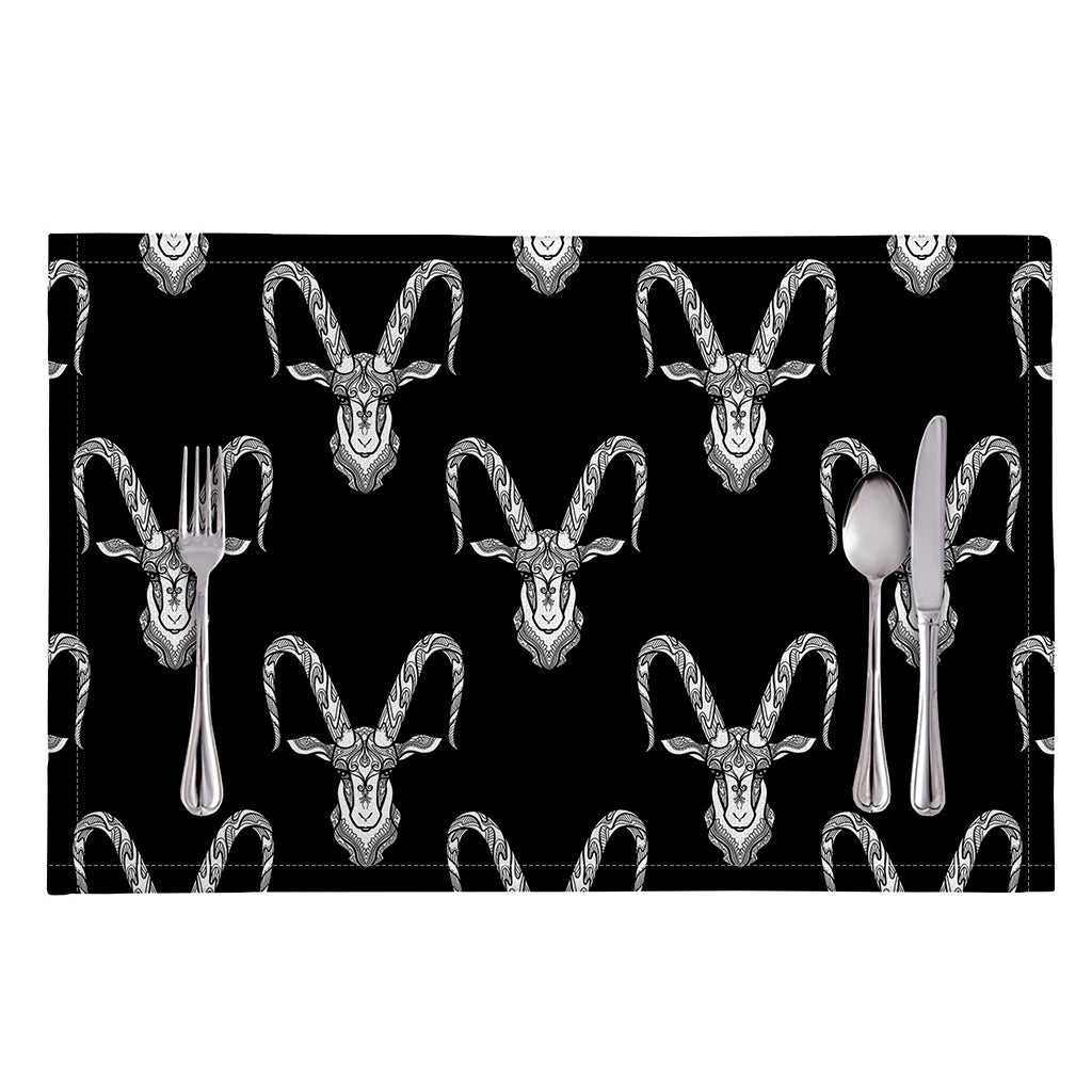 White And Black Capricorn Sign Print Placemat