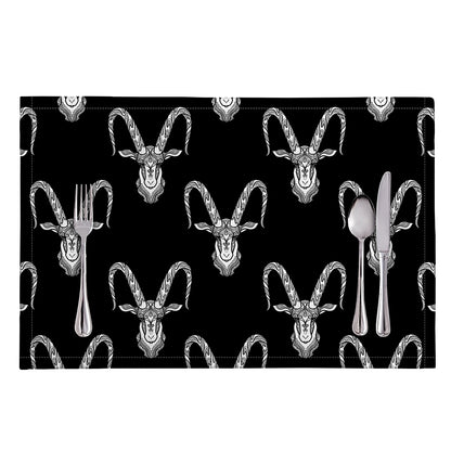 White And Black Capricorn Sign Print Placemat