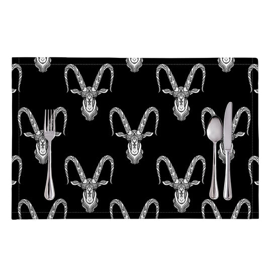 White And Black Capricorn Sign Print Placemat