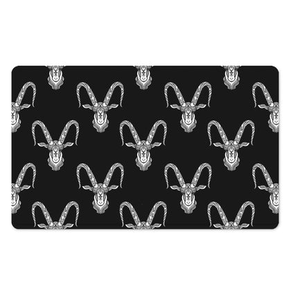 White And Black Capricorn Sign Print Polyester Doormat