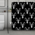 White And Black Capricorn Sign Print Polyester Shower Curtain