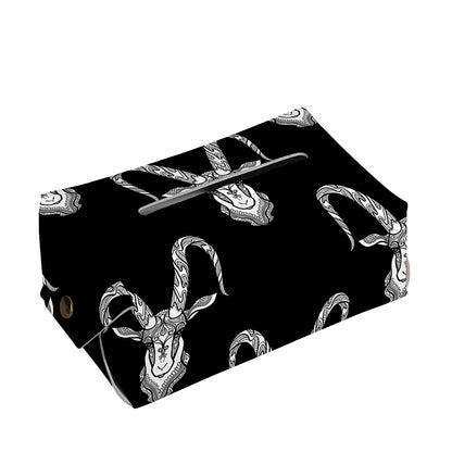 White And Black Capricorn Sign Print Rectangle Tissue Box Cover