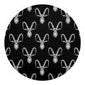 White And Black Capricorn Sign Print Round Blanket