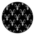 White And Black Capricorn Sign Print Round Floor Mat