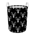 White And Black Capricorn Sign Print Round Laundry Basket