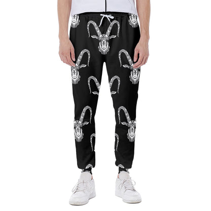 White And Black Capricorn Sign Print Scuba Joggers