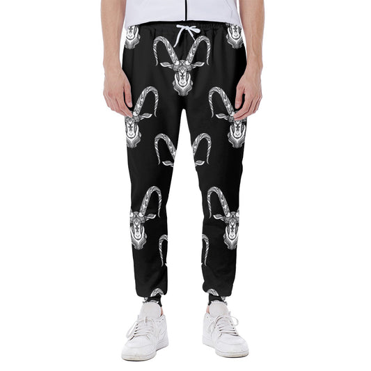 White And Black Capricorn Sign Print Scuba Joggers