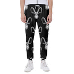 White And Black Capricorn Sign Print Scuba Joggers