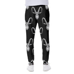 White And Black Capricorn Sign Print Scuba Joggers