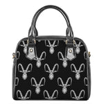 White And Black Capricorn Sign Print Shoulder Handbag