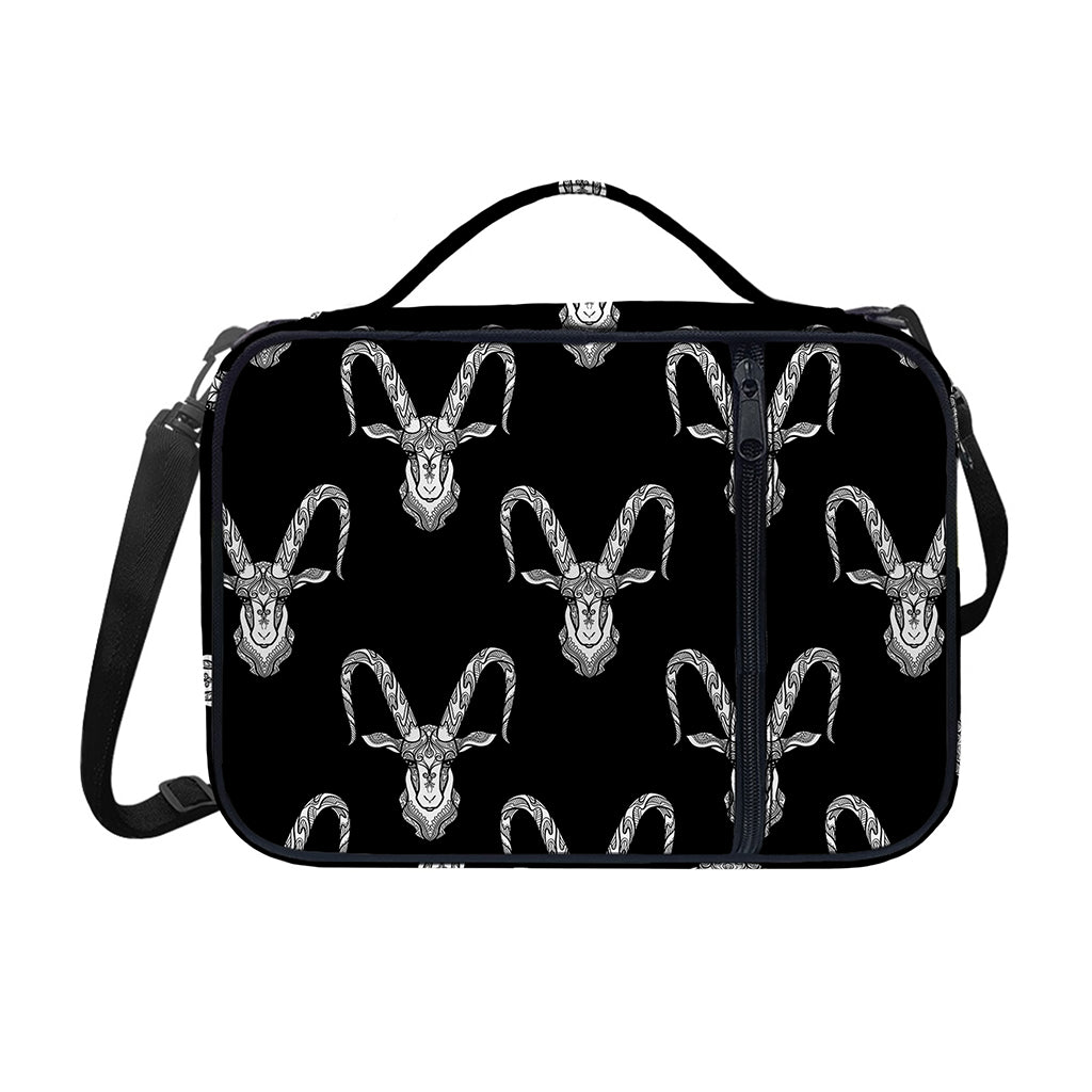 White And Black Capricorn Sign Print Shoulder Strap Bible Bag