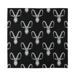 White And Black Capricorn Sign Print Silk Bandana