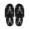White And Black Capricorn Sign Print Slippers