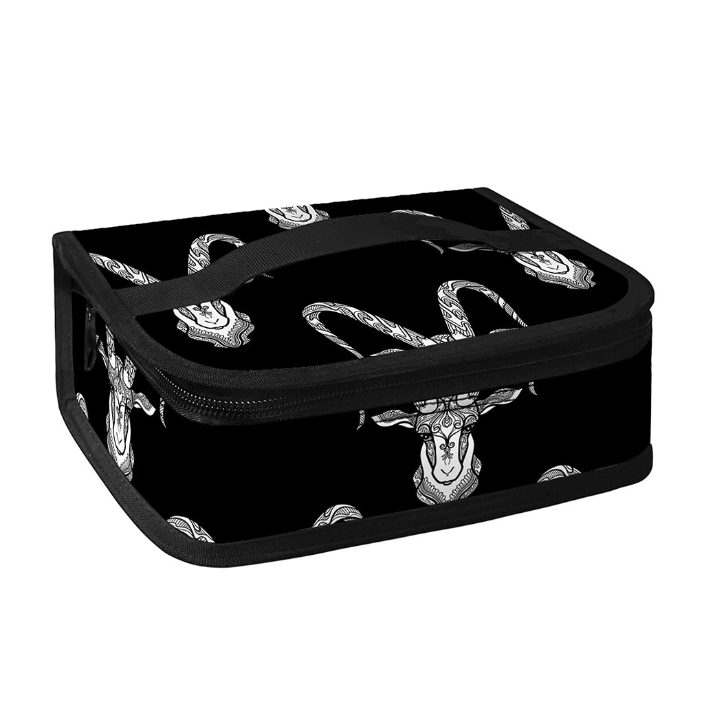White And Black Capricorn Sign Print Small Lunch Bag