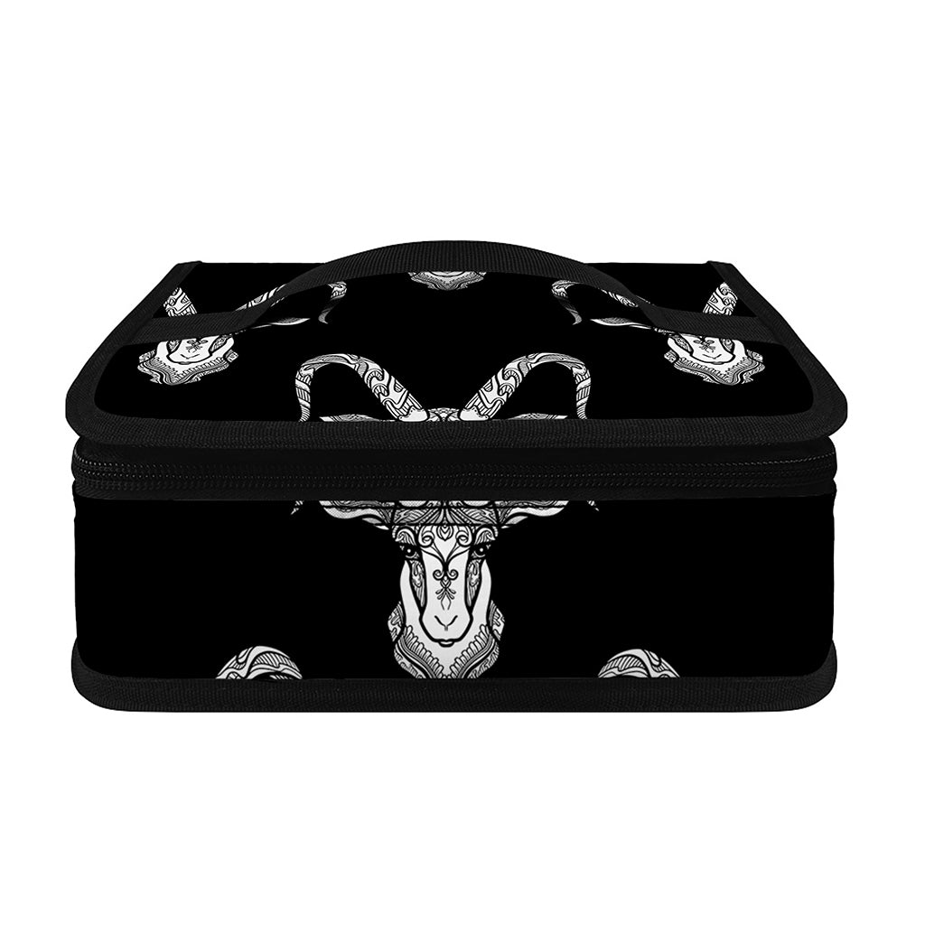 White And Black Capricorn Sign Print Small Lunch Bag