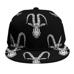 White And Black Capricorn Sign Print Snapback Cap
