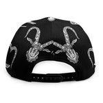 White And Black Capricorn Sign Print Snapback Cap