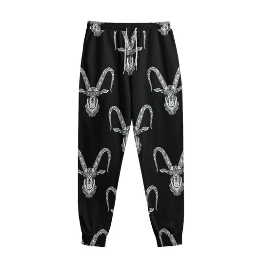 White And Black Capricorn Sign Print Sweatpants