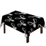 White And Black Capricorn Sign Print Tablecloth