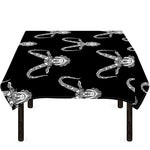 White And Black Capricorn Sign Print Tablecloth