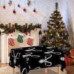 White And Black Capricorn Sign Print Tablecloth