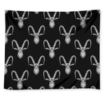 White And Black Capricorn Sign Print Tapestry
