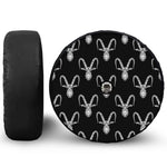 White And Black Capricorn Sign Print Tire Cover With Camera Hole