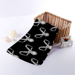 White And Black Capricorn Sign Print Towel