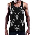 White And Black Capricorn Sign Print Training Tank Top