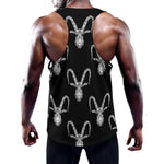 White And Black Capricorn Sign Print Training Tank Top