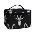 White And Black Capricorn Sign Print Travel Makeup Bag